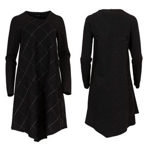 Ozai N Ku Fiorello Dress Lagenlook Wool Blend Asymmetric Relaxed Dress